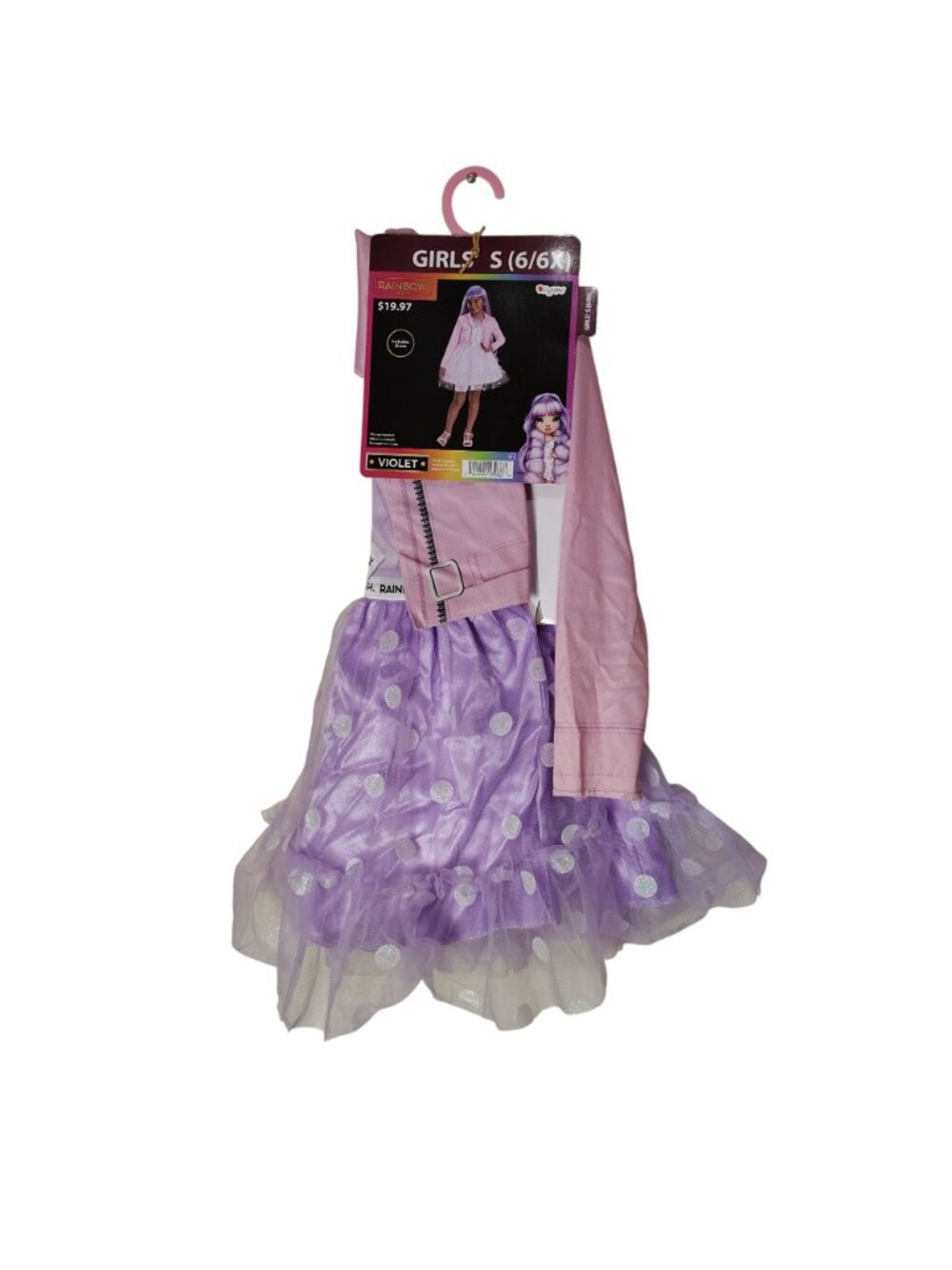 Disguise Girls S (6/6X) Rainbow High Violet Costume Dress Set - Picture 2 of 9
